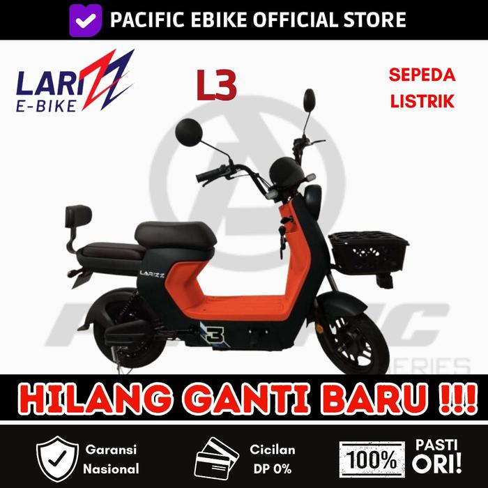 Gambar SEPEDA LISTRIK LARIZZ L3 Garansi Resmi - BLACK dari otobot-id undefined Tokopedia