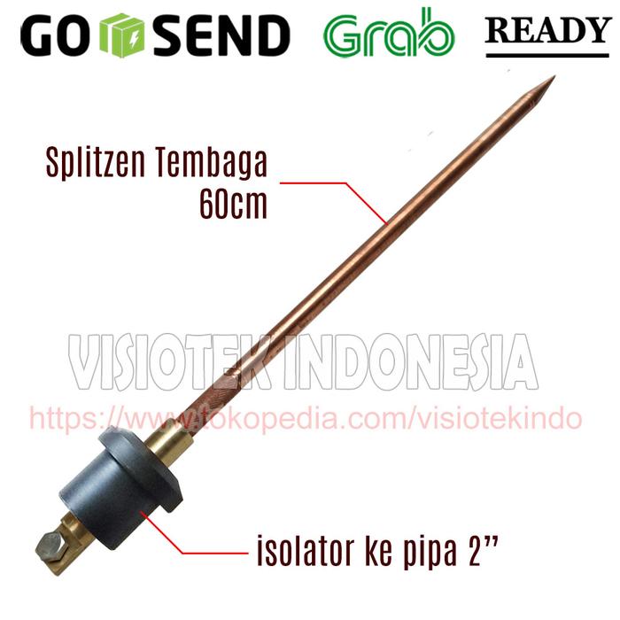 Gambar Splitzen Penangkal Petir Tembaga Asli Solid 60cm Tipe A ke Pipa 2 inch - Hitam dari VISIOTEK.INDONESIA undefined Tokopedia