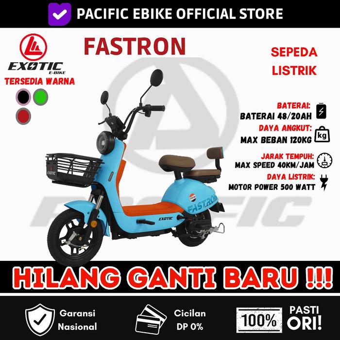 Gambar SEPEDA LISTRIK EXOTIC FASTRON GARANSI RESMI by Pacific Exotic - BLUE dari otobot-id undefined Tokopedia