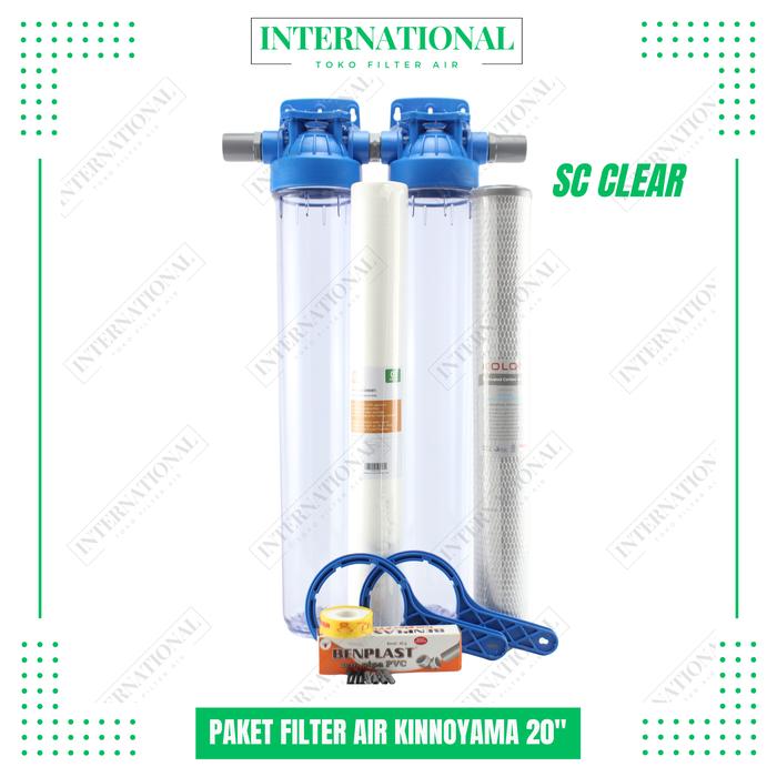 Gambar Paket filter air 20 inch lengkap / filter air toren / filter air keruh - Kinnoyama, Outdoor/biru dari Toko Filter Air International undefined Tokopedia