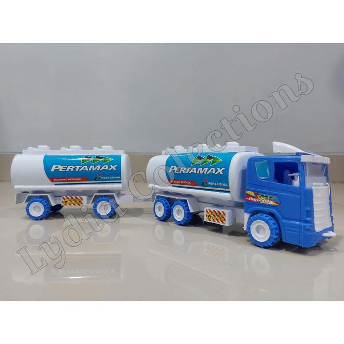 Gambar Mainan Truk Gandeng Kontainer Truck Box Bisa Dibuka Truk Barang - Tangki Biru dari Parasindo undefined Tokopedia