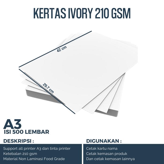 Gambar kertas ivory 210 gsm ukuran A3 & A3 Plus isi 500 lembar - A3 dari Multi Paper undefined Tokopedia