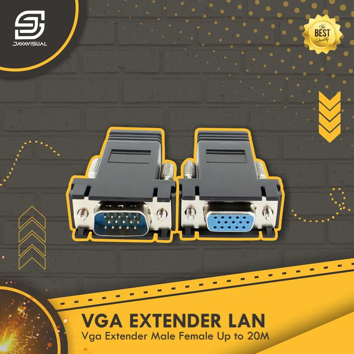 Jual Adapter VGA Extender VGA Male Female to LAN CAT5 CAT6 RJ45
