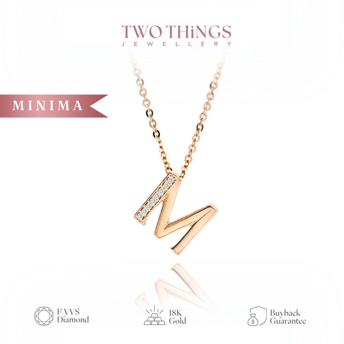 Gambar Liontin Berlian - Inisial Huruf M Yellow Gold - Minima Collection - Rose Gold, Liontin dari TwoThingsInc undefined Tokopedia