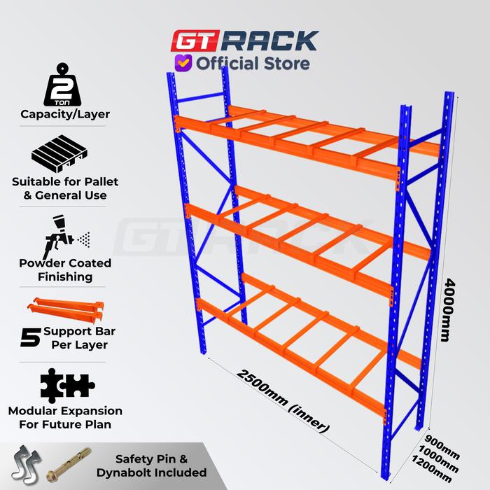 Promo STARTER RAK GUDANG PALET AYORACK AI20-2540S 2 TON 4 METER RAK ...