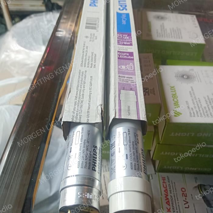 Gambar Lampu Philips TL T8 LED 8W (60cm) 16W (120cm) Ecofit 740 765 - 8W, putih 6500k dari Pusat Lighting Jakarta undefined Tokopedia