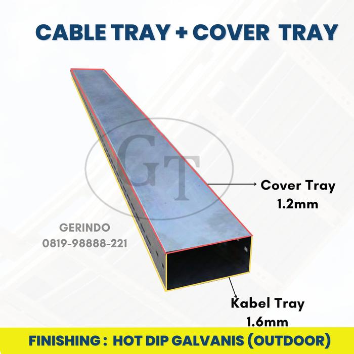Gambar Cable Tray U Outdoor 300x50x3000mm SPHC 1.6mm Hot Dip Galvanis GT - Tray+Cover dari Panel Stainless Indo undefined Tokopedia