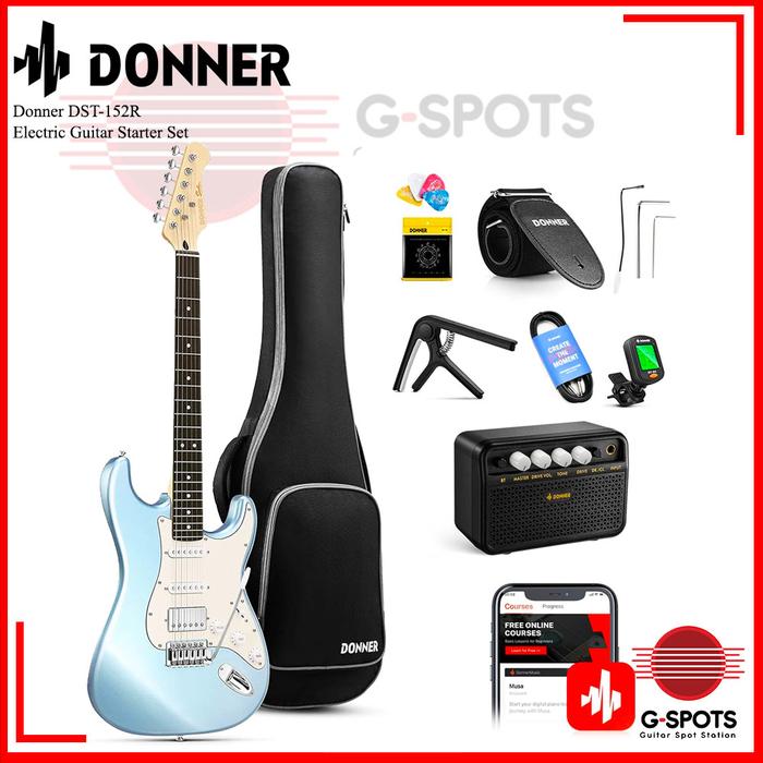 Gambar Donner DST-152R Electric Guitar Kit, Ice Blue / donner dst 152 gitar  elektrik  full  set dari Guitar Spot Station Ofc undefined Tokopedia