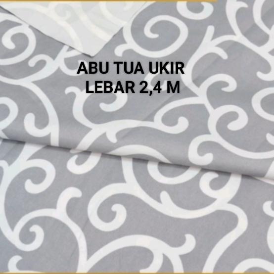 Gambar Kain Sprei Waterproof Meteran /Anti Ompol Lebar 2,4M Import - ABU TUA UKIR, 1 M dari Rainbow-MC Shop undefined Tokopedia
