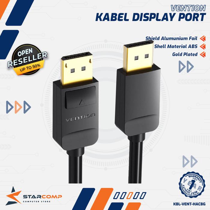 Gambar Vention HAC Kabel DisplayPort Male to Display Port (DP) Male - 1.5M dari Starcomp Origin undefined Tokopedia