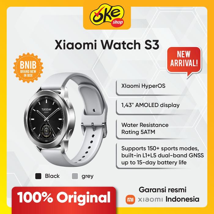 Gambar Xiaomi Smart Watch S3 HyperOS NFC Garansi Resmi - Silver dari Okeshop Grand Indonesia undefined Tokopedia