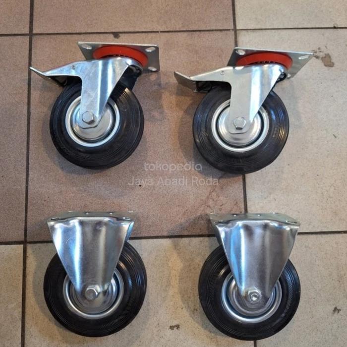 Jual Roda Troli Karet 5 inch ( 2 Rem 2 Mati ) - Jakarta Barat - Jaya ...