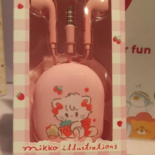 Gambar Earphone Cantik Miniso - MIKKO Collection 3.5mm in-Ear Earphones - Merah Muda dari jastipsripilan undefined Tokopedia
