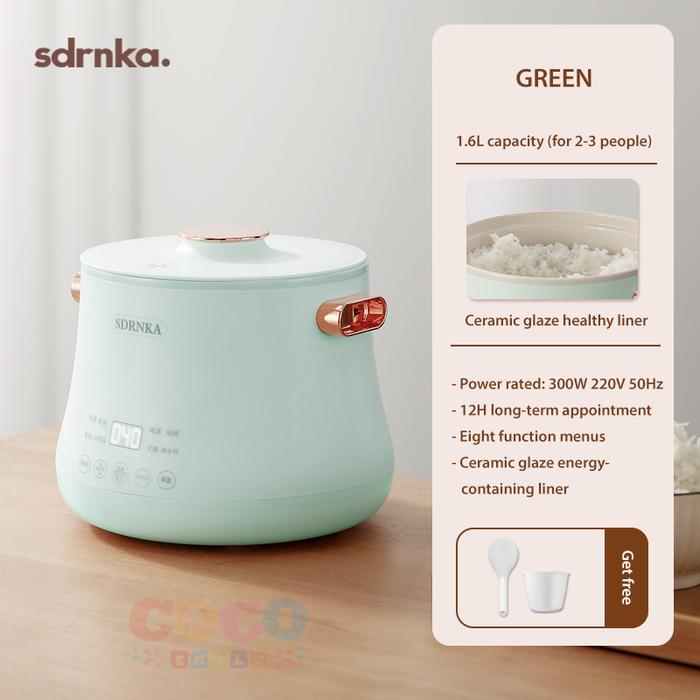 Gambar Japan SDRNKA ALS-016 Smart Mini Rice Cooker Multi-functional 1.6L - GREEN dari CocoEmily undefined Tokopedia