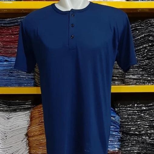 Gambar kaos pria kancing 3 / pakaian pria/kaos oblong pria /baju atasan pria - Navy, L dari TrenMode undefined Tokopedia