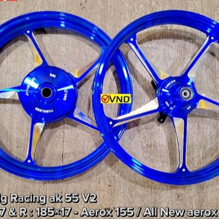 Gambar velg Racing VND Ak 55 V2 Palang 5 Ring 17 Yamaha Aerox Old aerox new - Biru dari TITANIUM VARIASI undefined Tokopedia