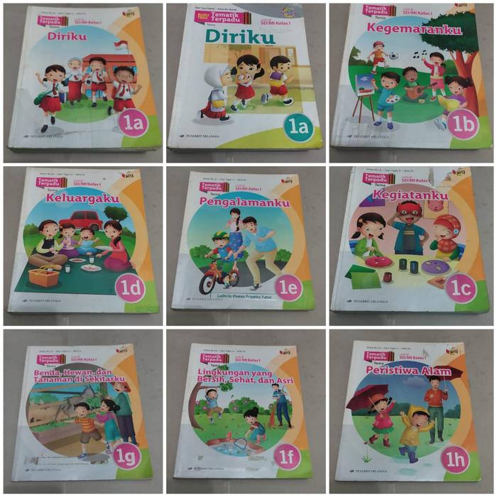 Jual Tematik Terpadu Kelas 1 Sd Mi K13 Erlangga Cabutan Pilih Di ...