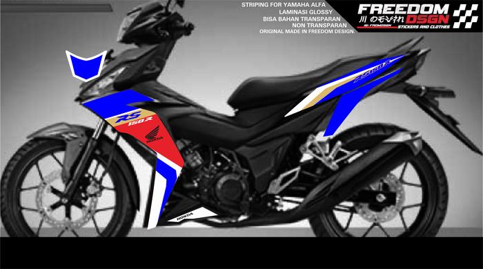 Jual STRIPING HONDA SUPRA GTR 150 TRANSPARAN LAMINASI GLOSSY/DOP