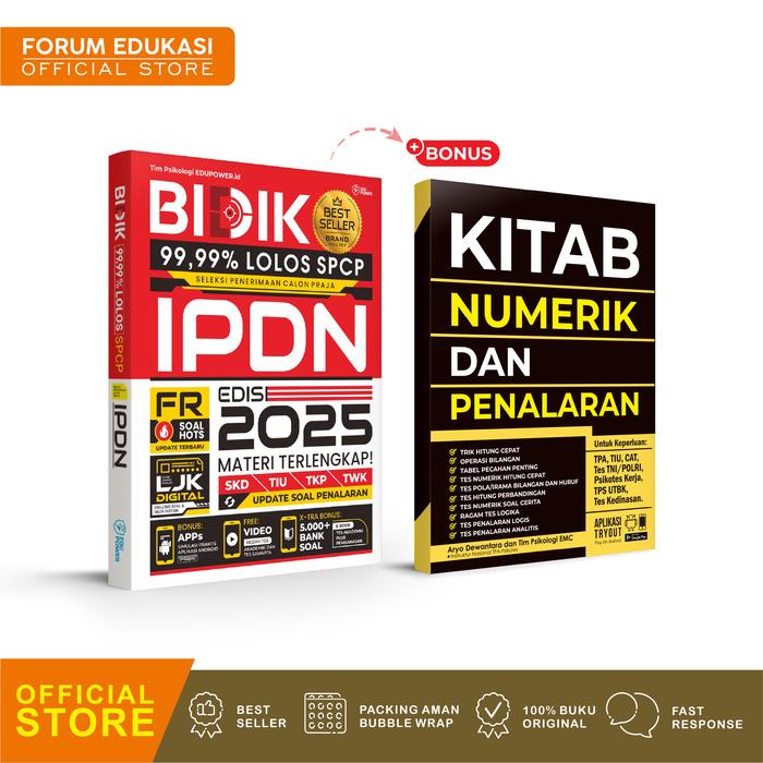 Gambar BUKU IPDN TERUPDATE BIDIK 99,99% LOLOS SPCP IPDN TERBARU - IPDN2025+NUMERK dari Forum Edukasi Official Shop undefined Tokopedia