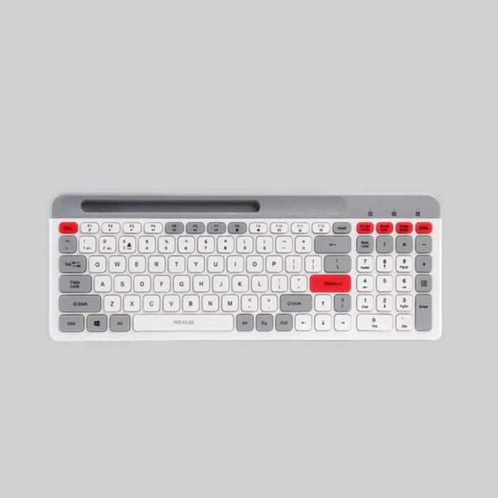 Gambar Rexus KB02 Wireless Keyboard Bluetooth + 2.4 GHz Dual Connection - Grey - White dari Click & Go Tokopedia undefined Tokopedia