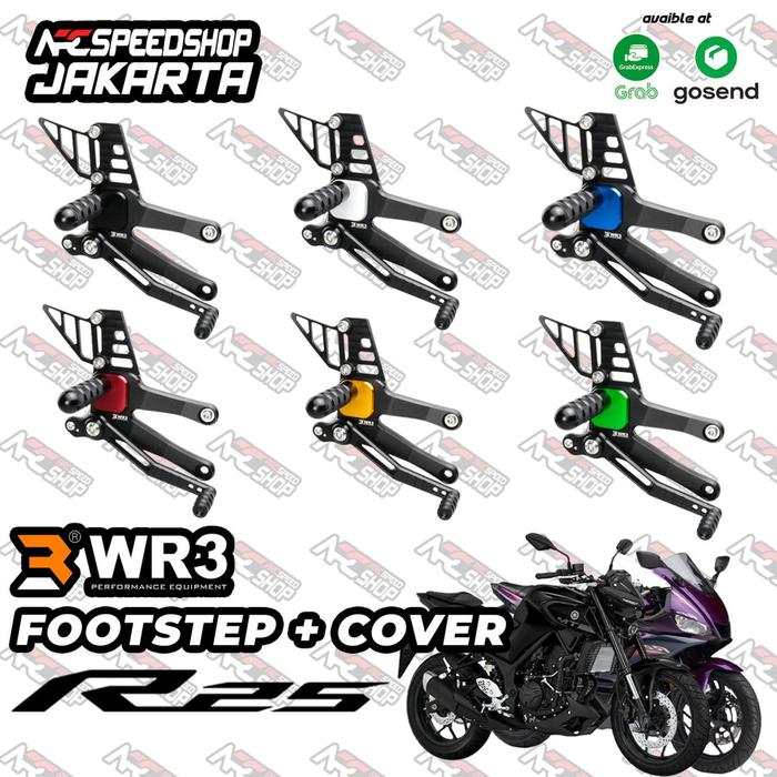 Gambar Footstep / Foot Step Underbone Racing WR3 V-Series Yamaha R25 R 25 MT25 MT 25 Black / Silver - Black, Black. dari Arcspeedshop Jakarta undefined Tokopedia