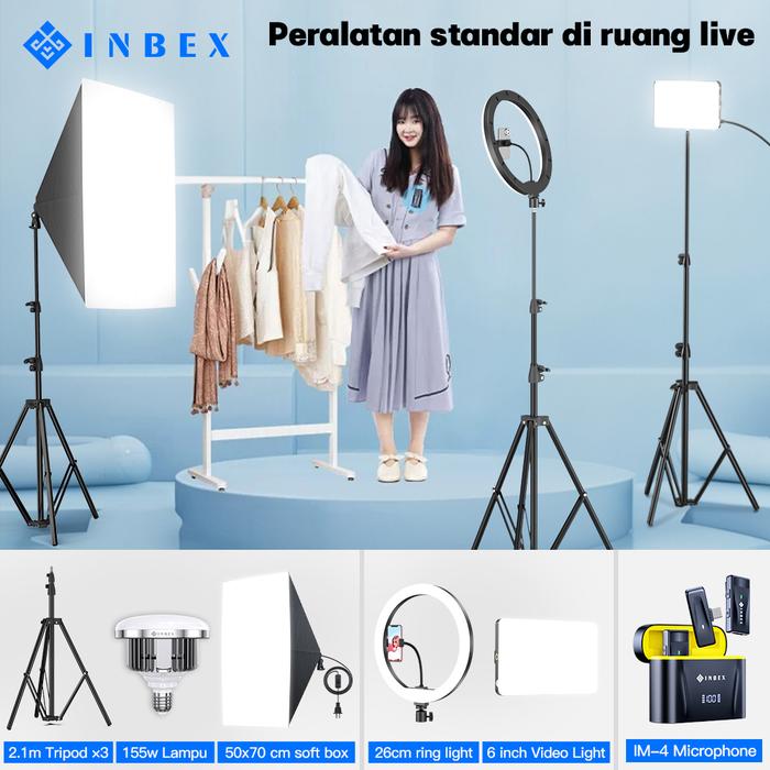 Gambar INBEX live-streaming Room lampu+tripod+Microphone Video Light TikTok - live-streaming2 dari INBEX Official Store undefined Tokopedia