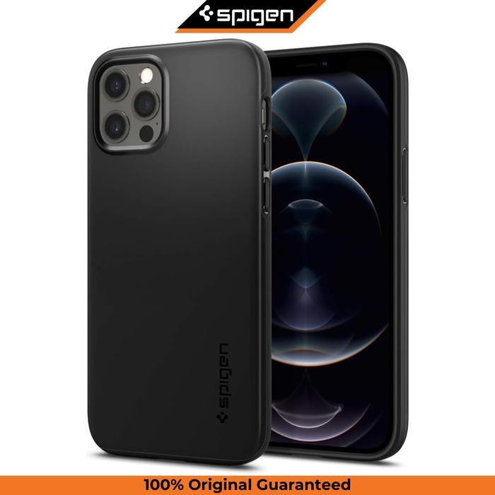 Gambar Case iPhone 12 Pro Max Spigen Thin Fit Ultra Slim Armor Hard Casing - Black dari Xperience Store undefined Tokopedia