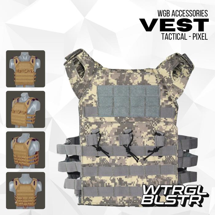 Gambar Cleair O2 - Tactical Vest Rompi Anti Angin Aksesoris WGB Vest Camo - Pixel dari Merangkai0 undefined Tokopedia