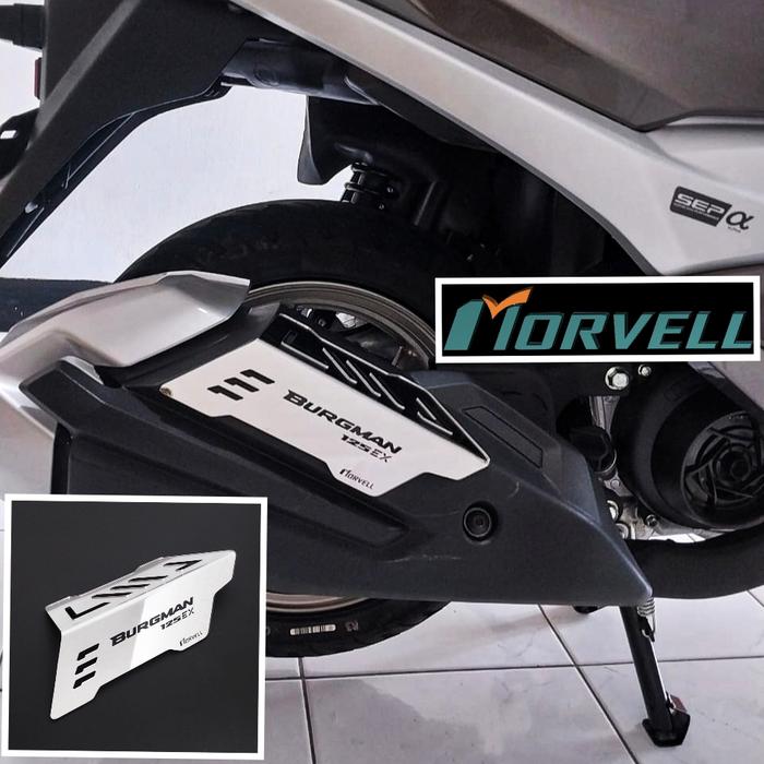 Gambar Suzuki Burgman street 125 EX Aksesoris knalpot muffler cover garnish - MuflerCvrSilver dari Morvell Motoproject undefined Tokopedia