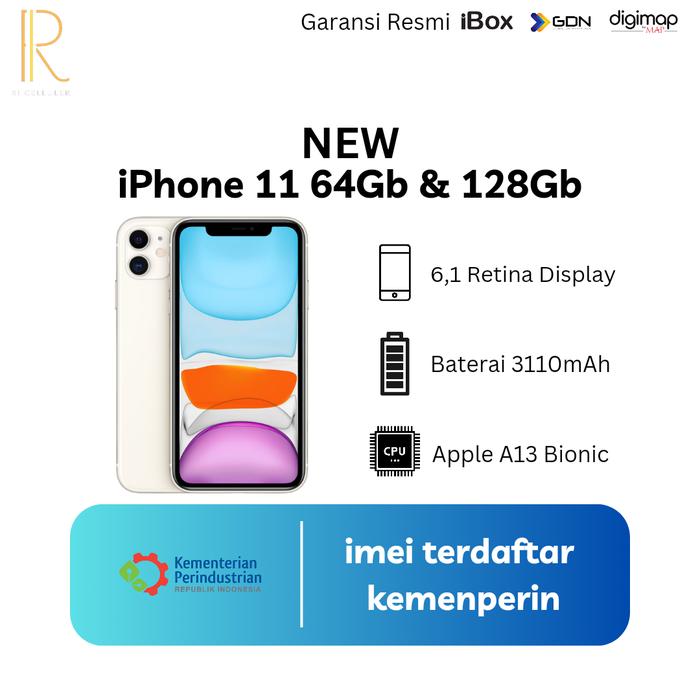 Gambar iPhone 11 64Gb & 128Gb | Garansi Resmi 1 Tahun - Putih, 64 gb dari RICELLULER undefined Tokopedia