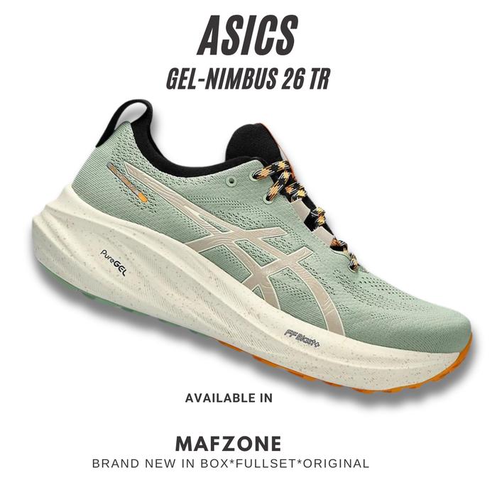 Gambar ASICS GEL-NIMBUS 26 TR Mens Running Nature Bathing/Yellow ORIGINAL - 10 dari Mafzone runnning undefined Tokopedia