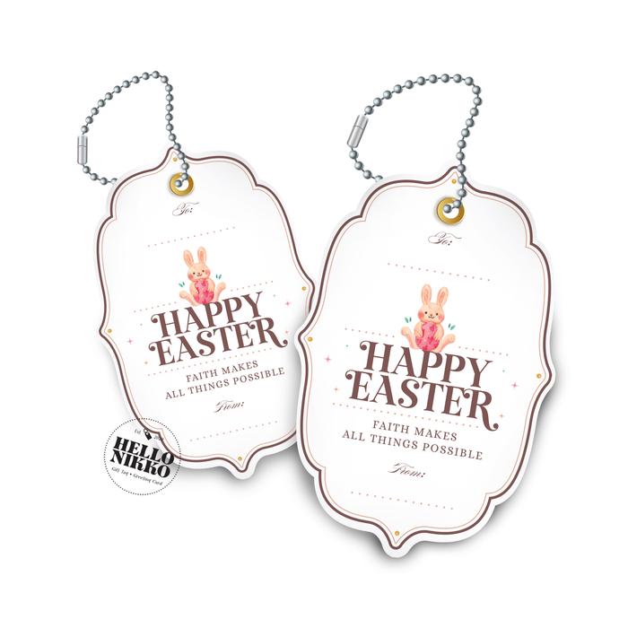 Gambar Gift tag kartu ucapan easter bunny paskah hamper parcel souvenir card - GIFT TAG(10PCS) dari Hellonikko undefined Tokopedia