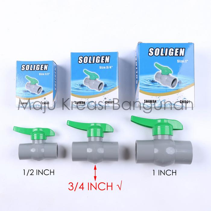 Gambar Ball Valve SOLIGEN IZUMO Stop Kran PVC 3/4 Inch Inci Stop Keran Air 3/4Inch 3/4Inci 3/4" CN001 - Soligen dari Maju Kreasi Bangunan_NEW undefined Tokopedia
