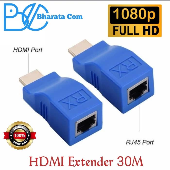 Gambar HDMI Extender HDMI Extension 30M 60M Over Kabel LAN Ethernet Cat5 Cat6 - 30M dari Bharata Komputer undefined Tokopedia