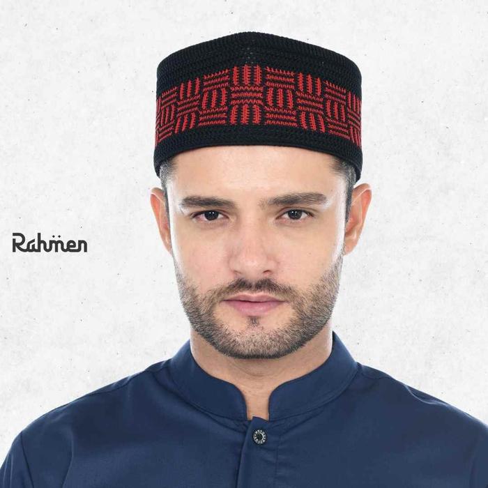 Gambar Songkok Kopiah Peci Dewasa Anak Pria Muslim Nusantara Rahmen Premium - Black Red, No 1 Anak dari Injection Project undefined Tokopedia