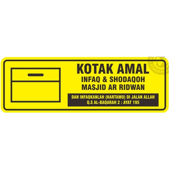 Gambar STIKER VINYL KOTAK AMAL (DIJUAL SATUAN, CUSTOM, NAMA MASJID/MUSHOLA TULIS DI CHAT/CATATAN) - Hitam, 10x20cm dari StikerPilkada2000 undefined Tokopedia
