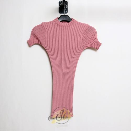 Gambar Atasan Wanita Press Body Midi Baju Pendek Cewek Rajut Halus Ootd - Merah Muda dari Kittie Sweetie undefined Tokopedia