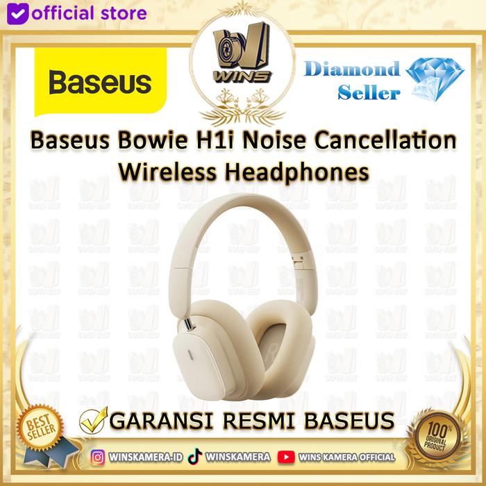 Gambar Baseus Bowie H1i Noise Cancellation Wireless Headphones - Stellar White dari WINS OFFICIAL STORE undefined Tokopedia