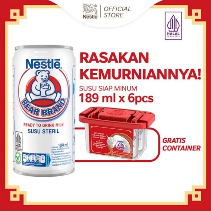 Gambar Murah NESTLE BEAR BRAND Susu Sapi Steril 189ml x 6 Pcs Free Box dari Mitra Azis Berkah undefined Tokopedia