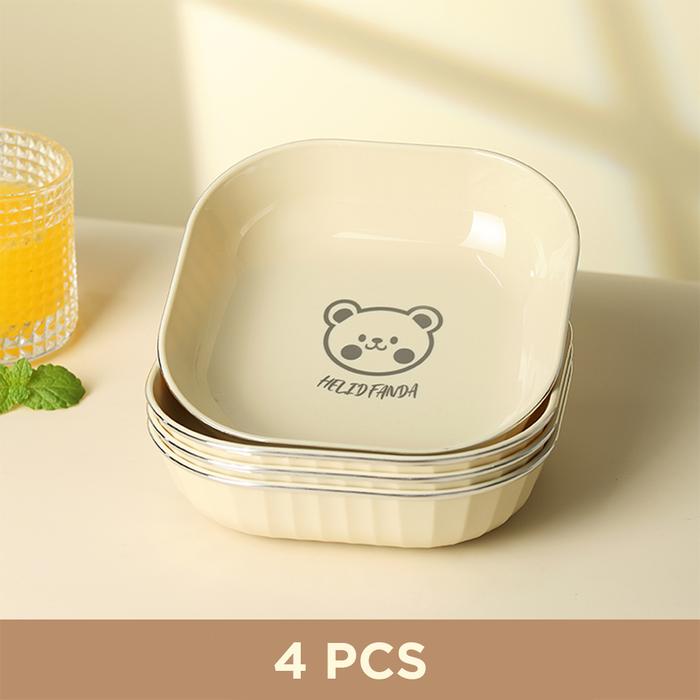 Gambar HELIDFANDA Plate Bowl Piring Mangkok Kecil Anak Estetik Lucu - 4-CREAMWHITE dari HELIDFANDA INDONESIA undefined Tokopedia