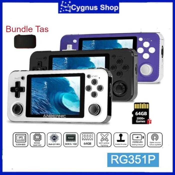 Gambar ANBERNIC RG351P Handheld Retro Video Game Console 3.5 inch IPS Screen - White, 64GB dari Cygnus Shop undefined Tokopedia
