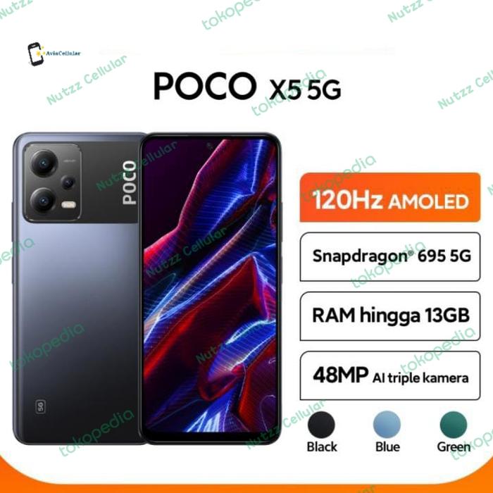 Gambar Xiaomi  POCO X5 5G (6GB+5GB/128GB) | (8GB+5GB/256GB) - Hitam, 8/256 dari Avia Cellular undefined Tokopedia