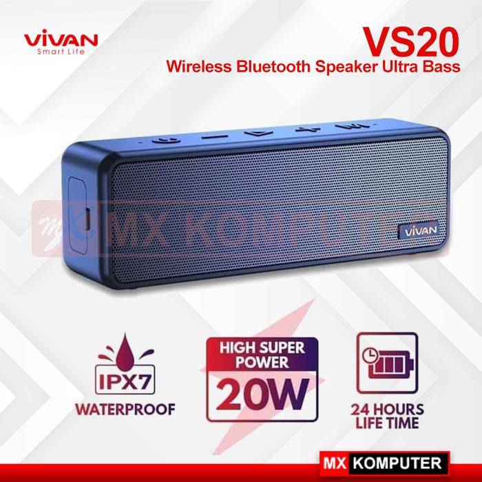 Gambar Vivan VS20 Wireless Bluetooth Speaker Ultra Bass 20W Waterproof IPX7 dari MXKomputer_NEW undefined Tokopedia