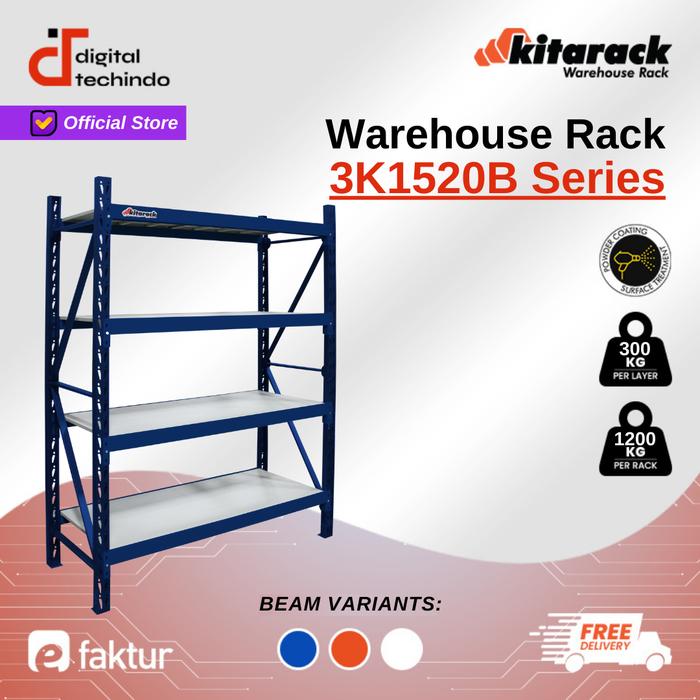 Promo Rak Gudang Besi 300kg /Layer Rack Gudang 2M Starter Rack P 1.5M ...