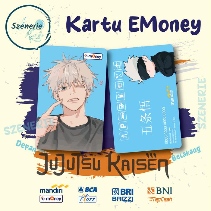 Gambar Emoney Gojo Satoru Jujutsu JJK Flazz gen 2 E-money Tapcash Brizzi Card - Design 1, Flazz BCA dari Szenerie undefined Tokopedia