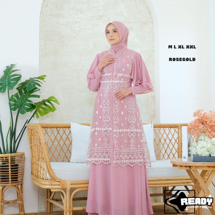Gambar Gamis - Gamis Mia Gratis Hijab - Kebaya - Gamis Cantik - Gamis Murah - Black, M dari readykebaya undefined 5 Tokopedia