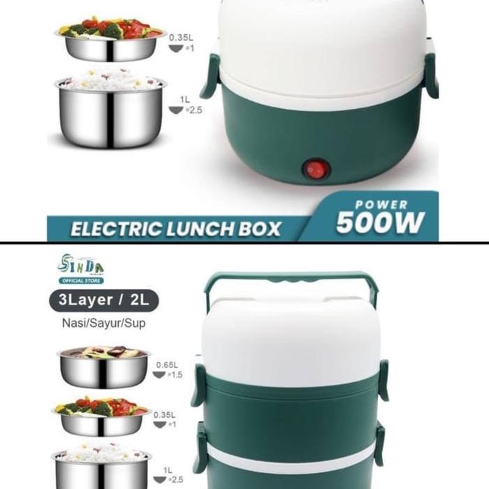 Gambar Elektric lunch box 3 & 4 susun/pemanas makanan portable elektric - 3 susun dari New Modernstore undefined Tokopedia