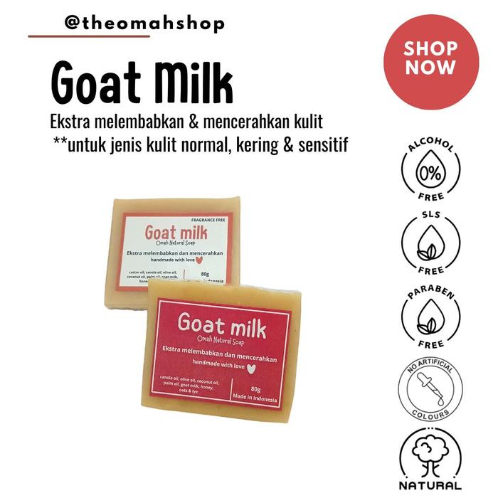 Gambar Sabun Susu Kambing Goat's Milk Natural 100% Handmade Homemade - 80g nofragrance dari theomahshop undefined Tokopedia