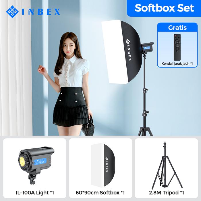 Gambar INBEX IL-100A Softbox Lampu live Kit Video Lighting For Live streaming - Softbox kit dari INBEX Indonesia undefined Tokopedia