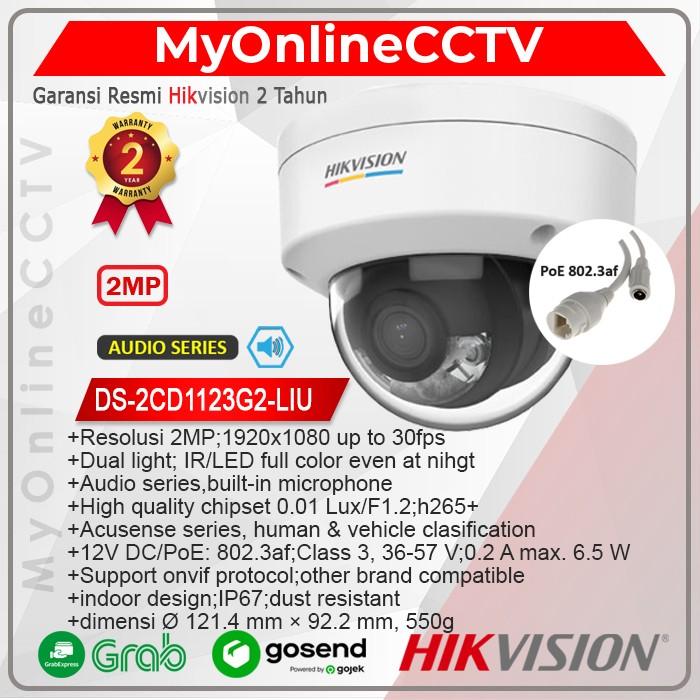 Gambar DS-2CD1123G0E-I Hikvision IP Camera CCTV Indoor 2MP H265 POE WDR - 2CD1123G2-LIU, Lensa 2,8MM dari MyOnlineCCTV Kota Administrasi Jakarta Barat Tokopedia